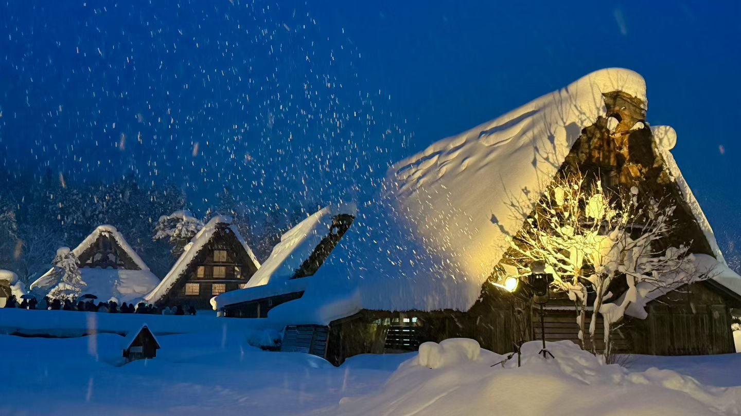 白川郷_合掌造り夜景_05