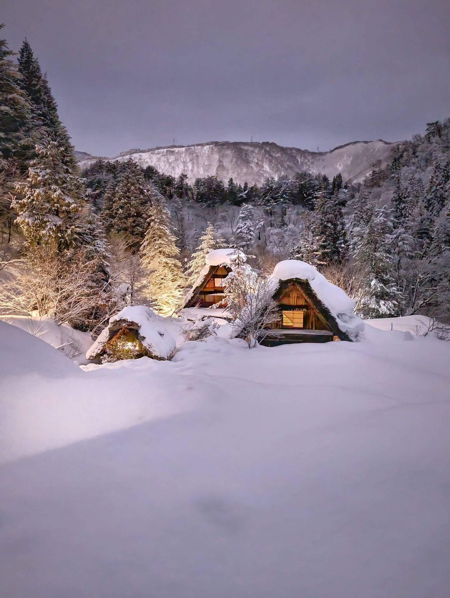 白川郷_合掌造り夜景_06