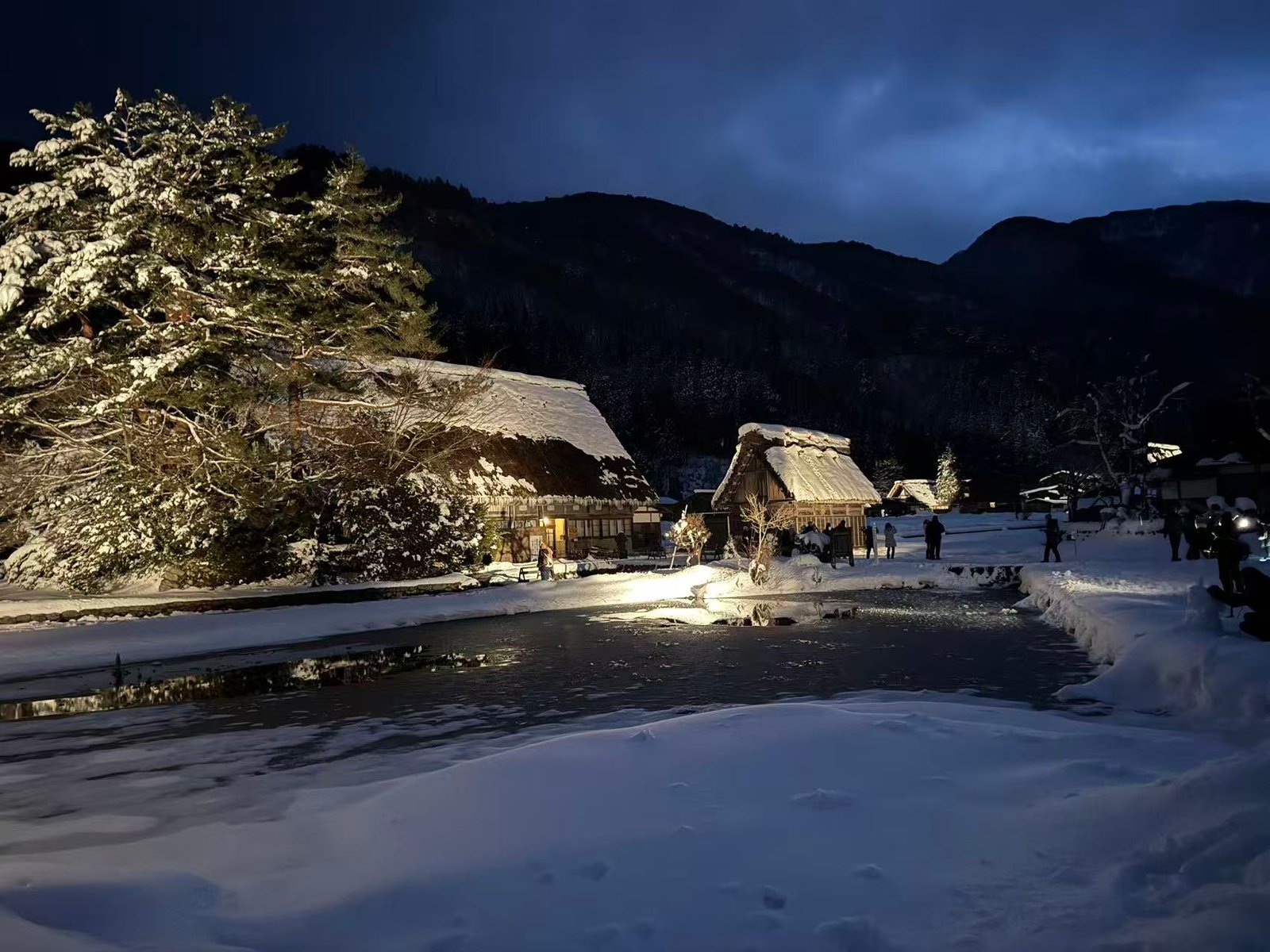 白川郷_合掌造り夜景_07