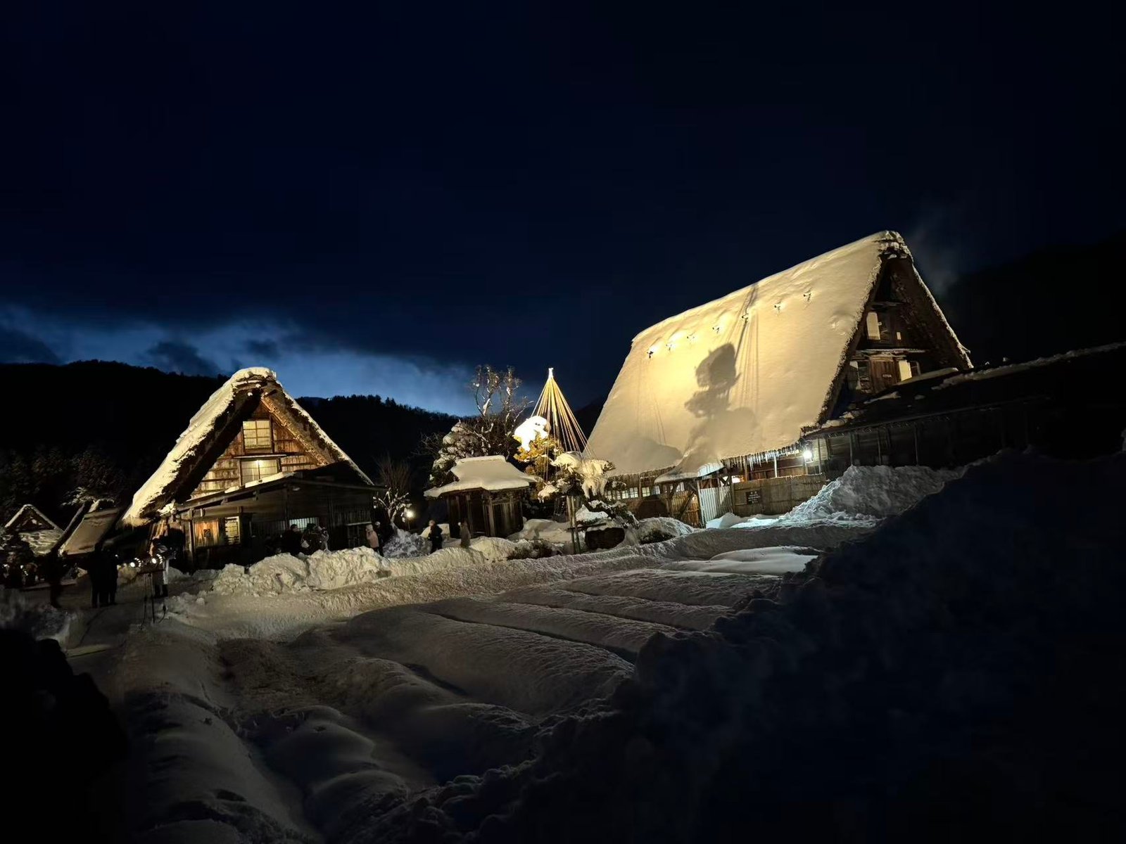 白川郷_合掌造り夜景_08