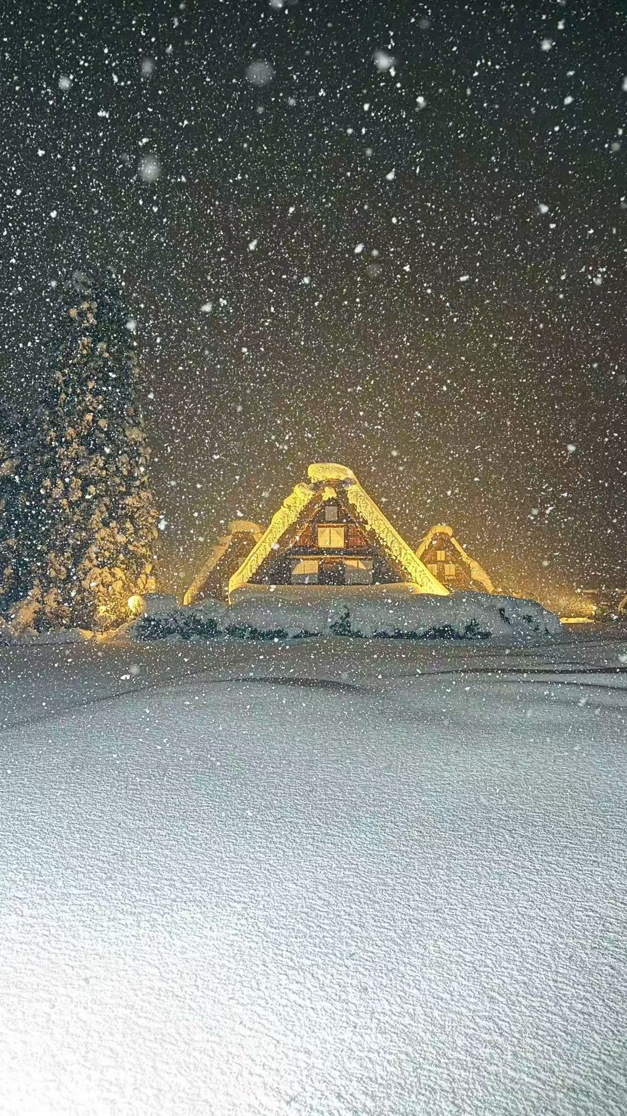 白川郷_合掌造り星空_02